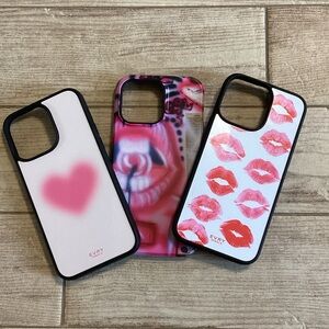 iPhone 14 Pro Max Pink and Black Phone Case Set